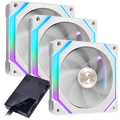 Lian Li UNI FAN SL120 V2 RGB 120mm Triple Fan Pack - White