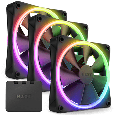 NZXT F120 DUO RGB 120mm Triple Fan Pack w/ RGB Controller - Black